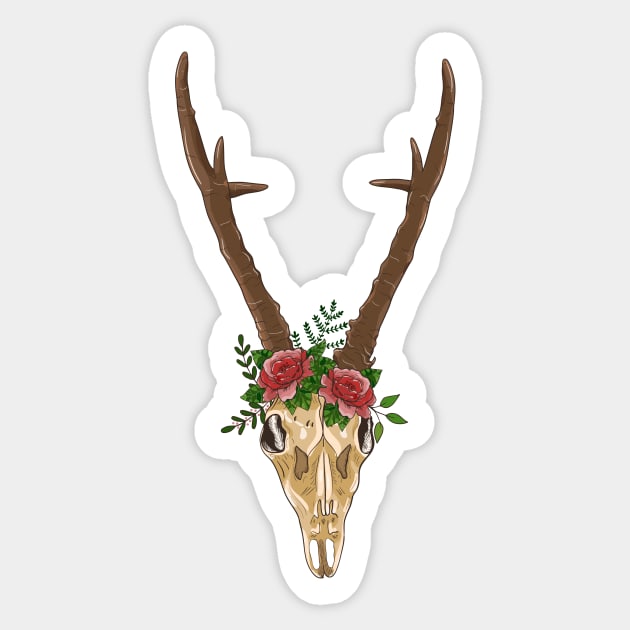 Boho deer skull Sticker by Elsbet